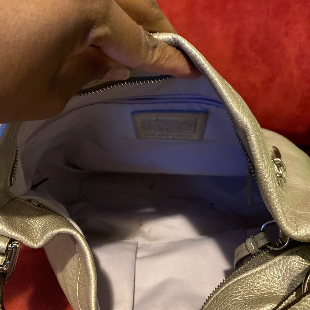 Silver coach bag